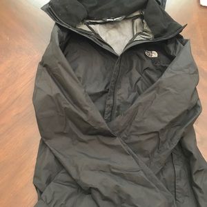 Black North Face rain jacket